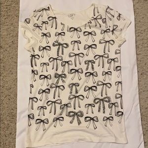 Black & white Loft bow t shirt XXS/XS